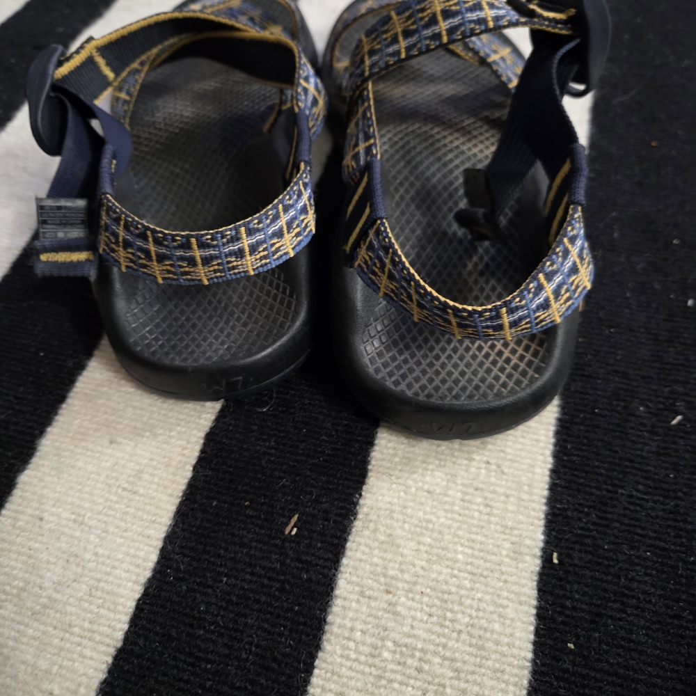 Chaco‎ Women's Navy and Yellow Strappy Sandals - Picture 3 of 9